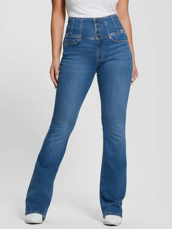 Jeans and Denim GUESS Women Eco Corset Shape Up Flared Jeans The Air Wash
