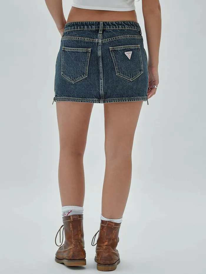 Jeans and Denim GUESS Women GUESS Originals Zip Denim Mini Skirt Go Flight Medium Wash Jeans and Denim GUESS Women GUESS Originals Zip Denim Mini Skirt Go Flight Medium Wash