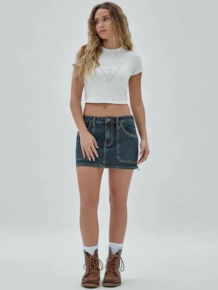Jeans and Denim GUESS Women GUESS Originals Zip Denim Mini Skirt Go Flight Medium Wash Jeans and Denim GUESS Women GUESS Originals Zip Denim Mini Skirt Go Flight Medium Wash