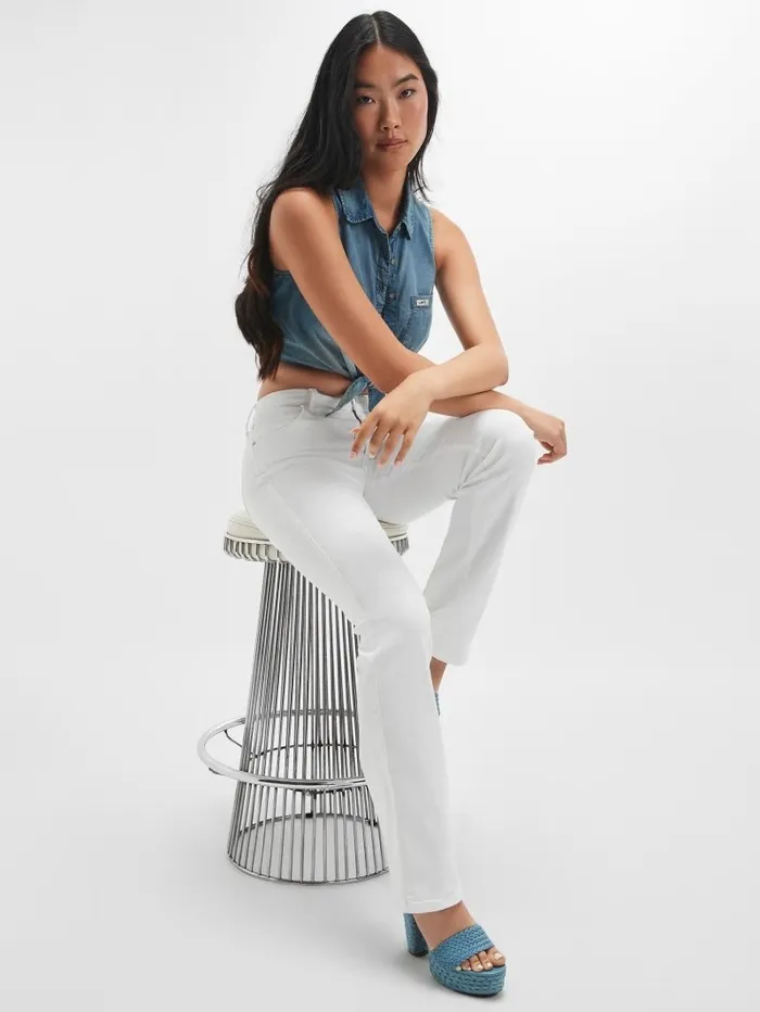 Jeans and Denim GUESS Women Sexy Straight Jeans Pure White Jeans and Denim GUESS Women Sexy Straight Jeans Pure White