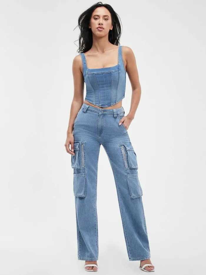 Jeans and Denim Kori Denim Cargo Jeans June Lake GUESS Women