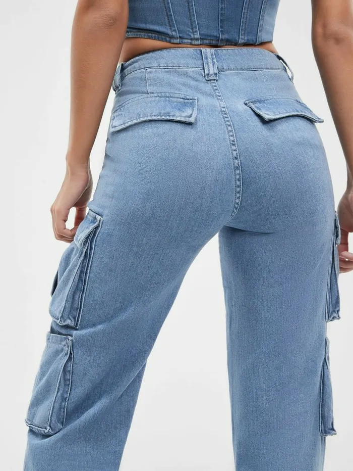 Jeans and Denim Kori Denim Cargo Jeans June Lake GUESS Women