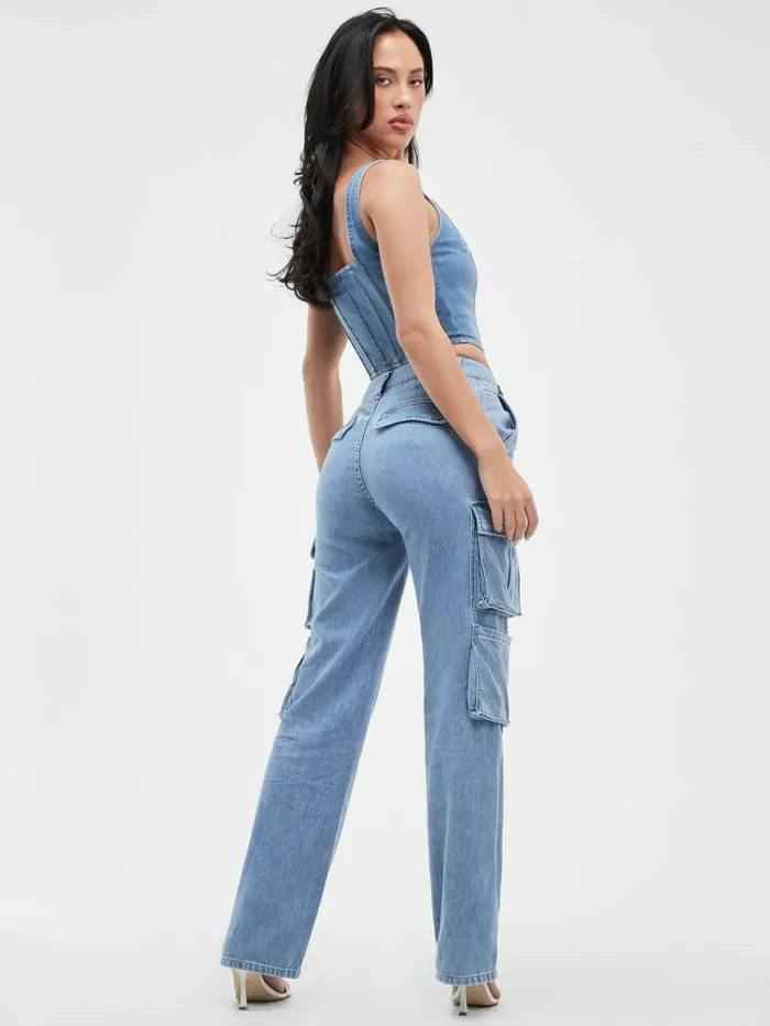 Jeans and Denim Kori Denim Cargo Jeans June Lake GUESS Women