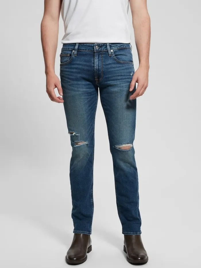 Jeans and Denim Slim Tapered Jeans Escape Destroy GUESS Men