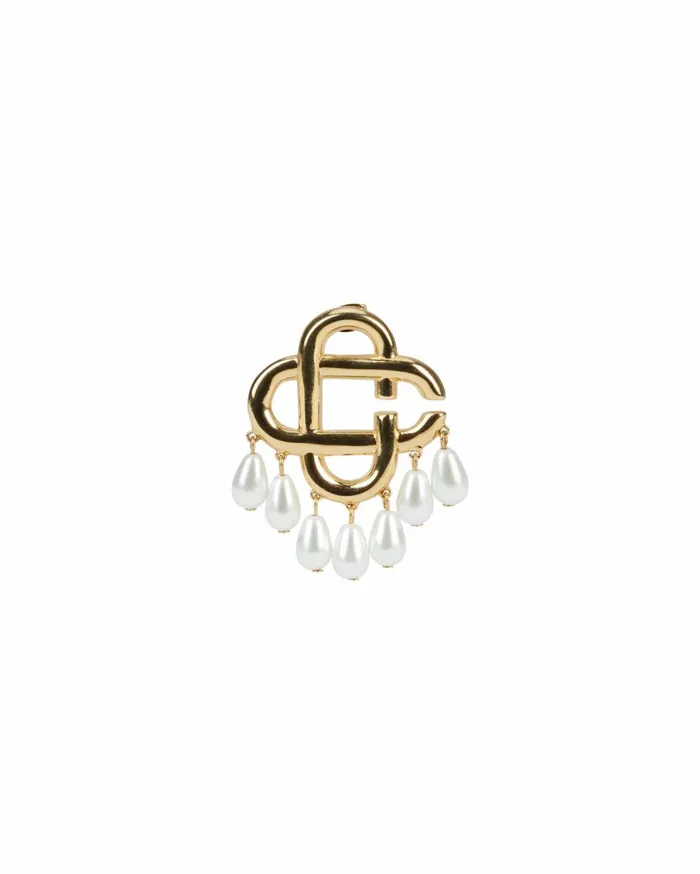 Jewellery MenWomen Casablanca Paris Pearl Drop Logo Earrings