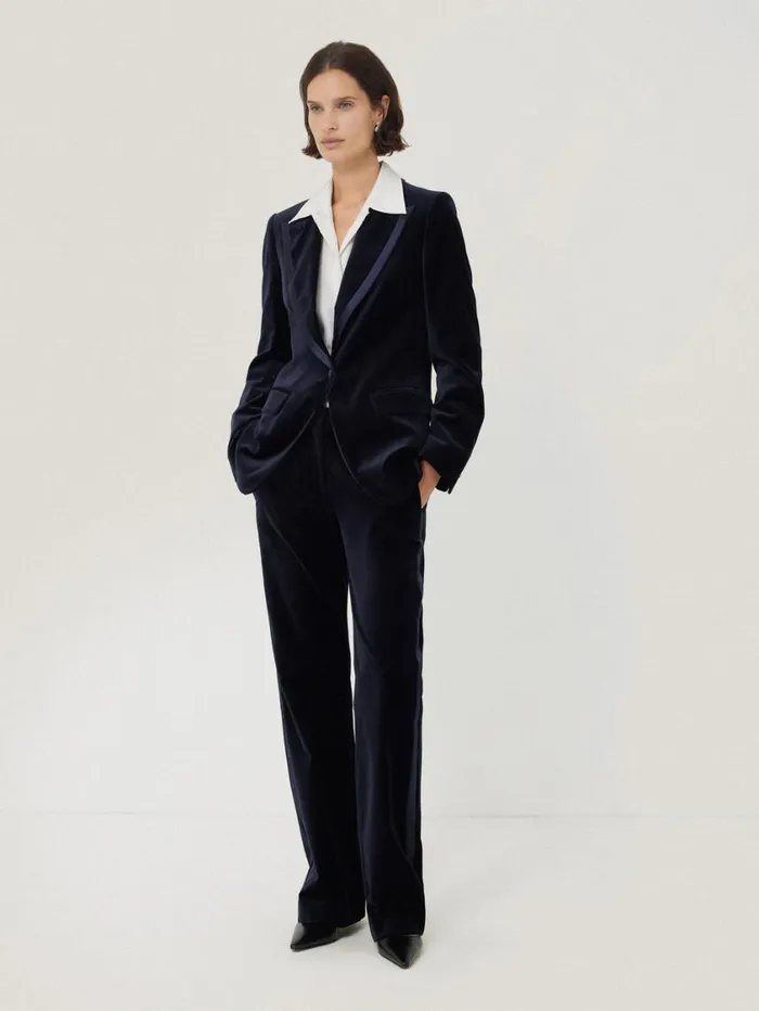 Jigsaw Ashby Velvet Blazer Navy Women Coords