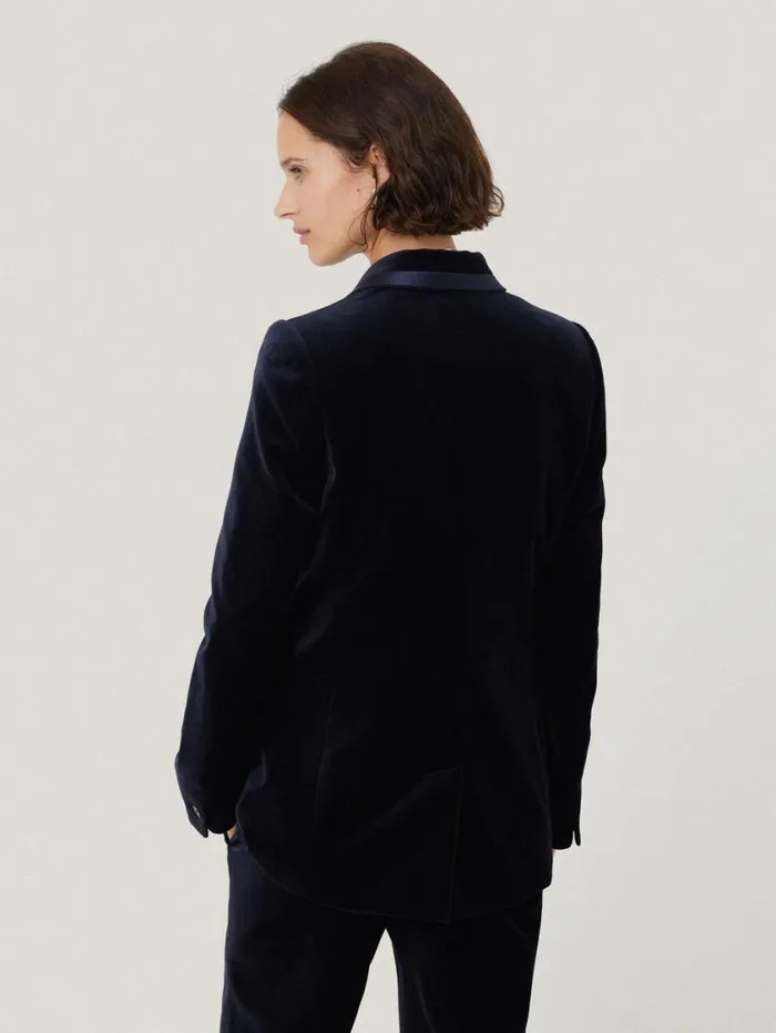 Jigsaw Ashby Velvet Blazer Navy Women Coords