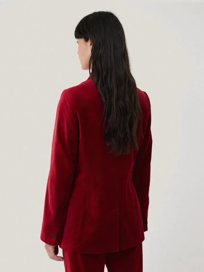 Jigsaw Ashby Velvet Blazer Red Women Coords