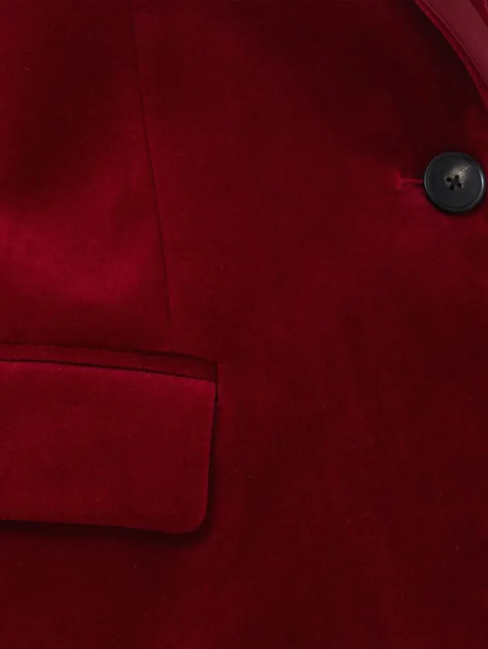 Jigsaw Ashby Velvet Blazer Red Women Coords