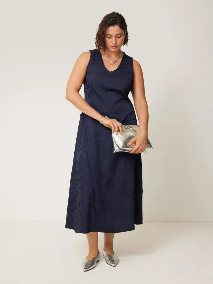 Jigsaw Asymmetric Textured Dress Navy Women Coords