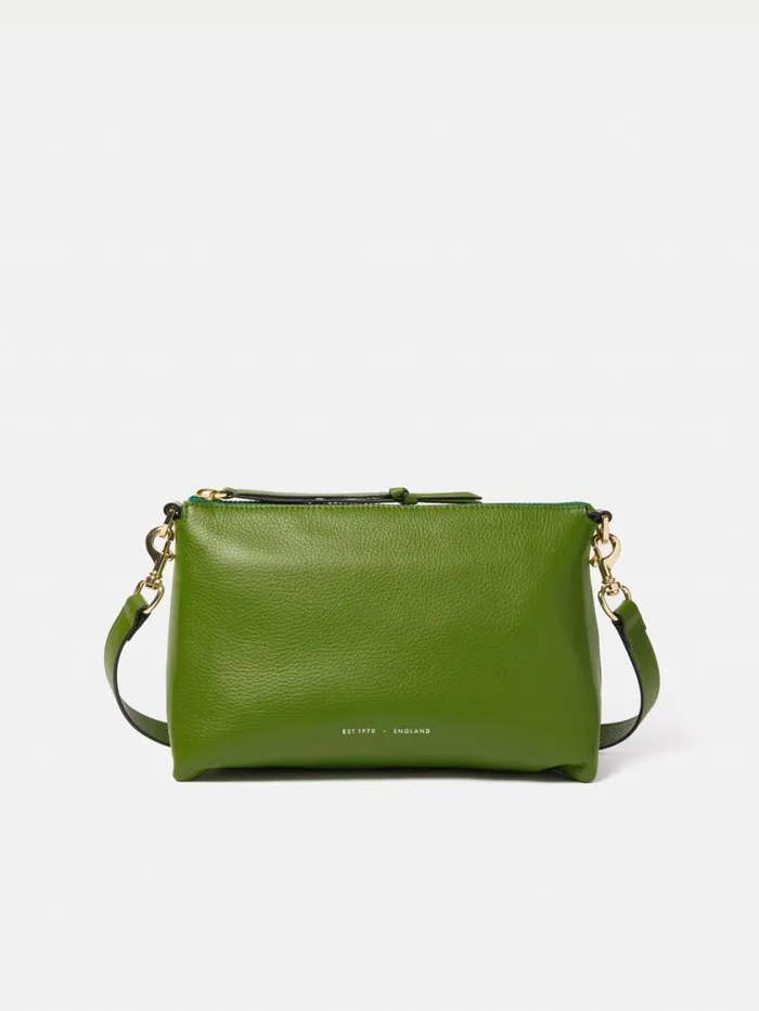 Jigsaw Ava Pebble Leather Crossbody Green Women Leather