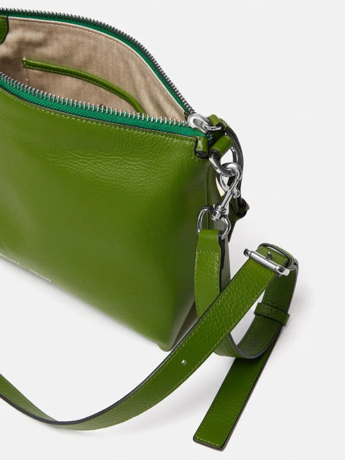 Jigsaw Ava Pebble Leather Crossbody Green Women Leather
