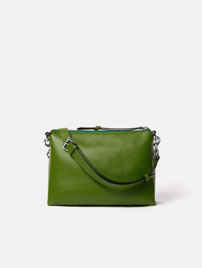 Jigsaw Ava Pebble Leather Crossbody Green Women Leather