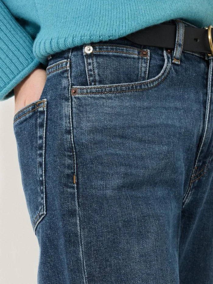 Jigsaw Balfour Long Wide Leg Jean Vintage Mid Blue Women Denim