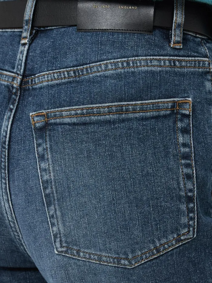 Jigsaw Balfour Long Wide Leg Jean Vintage Mid Blue Women Denim