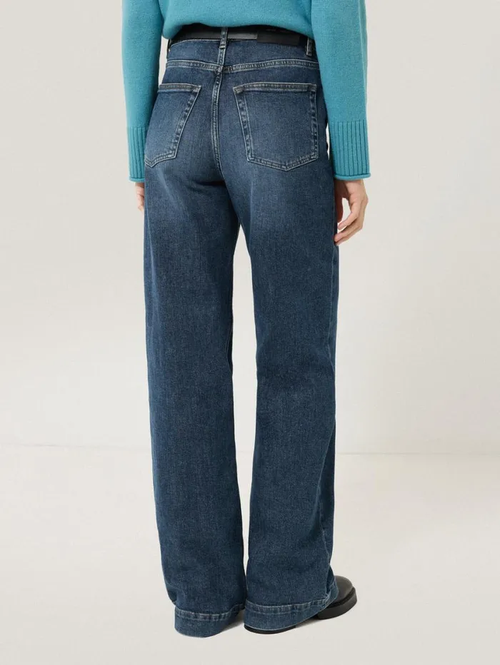 Jigsaw Balfour Long Wide Leg Jean Vintage Mid Blue Women Denim