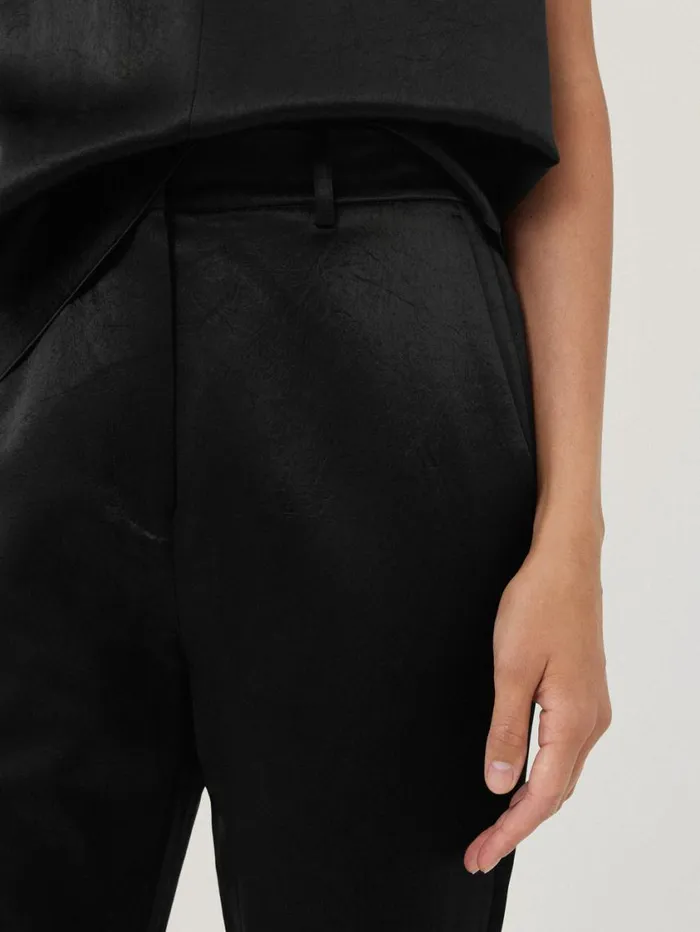 Jigsaw Bonded Satin Trouser Black Women Coords