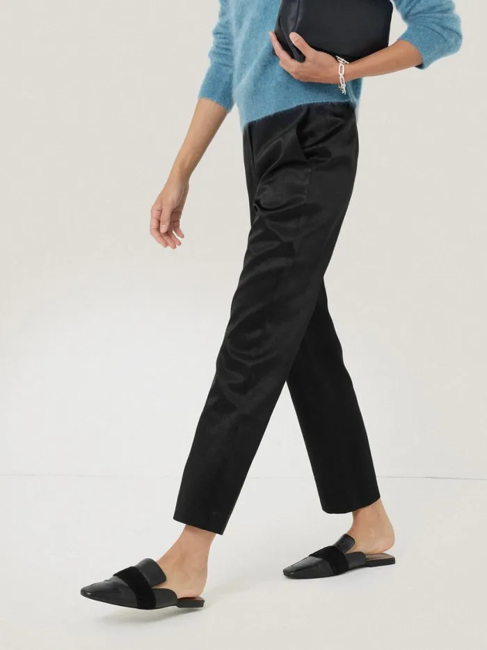 Jigsaw Bonded Satin Trouser Black Women Coords