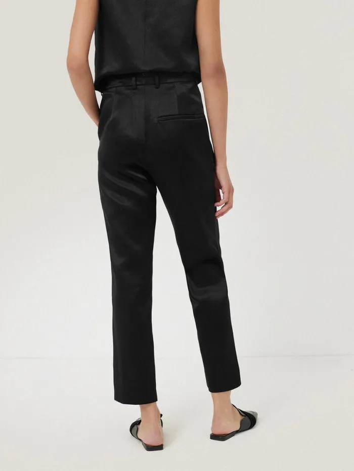 Jigsaw Bonded Satin Trouser Black Women Coords