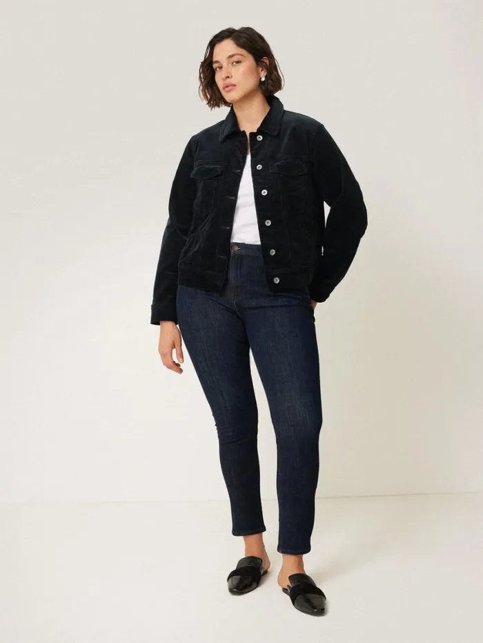 Jigsaw Boxy Cord Trucker Jacket Navy Women Coords