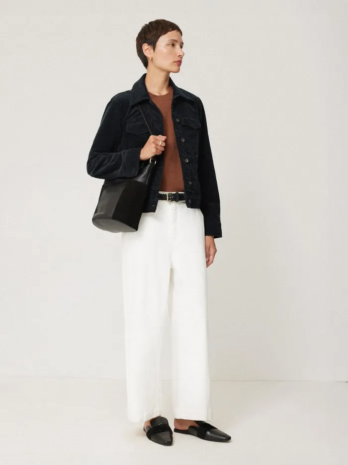 Jigsaw Boxy Cord Trucker Jacket Navy Women Coords