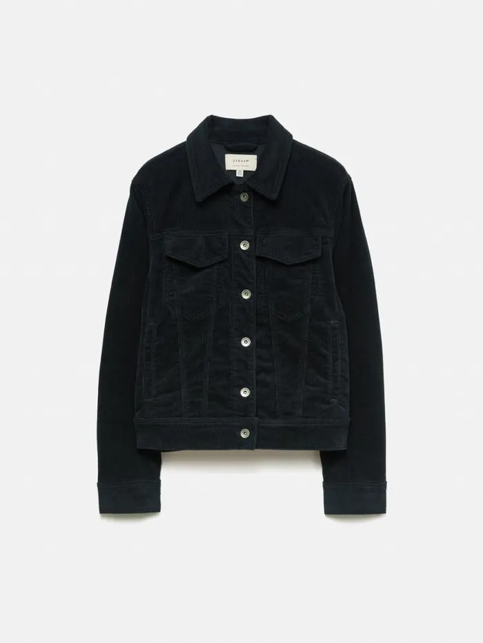 Jigsaw Boxy Cord Trucker Jacket Navy Women Coords