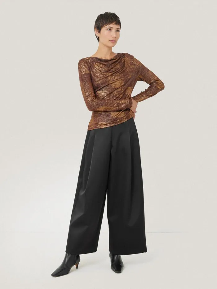 Jigsaw Brushed Bronze Cowl Top Bronze Women Shirts and Tops