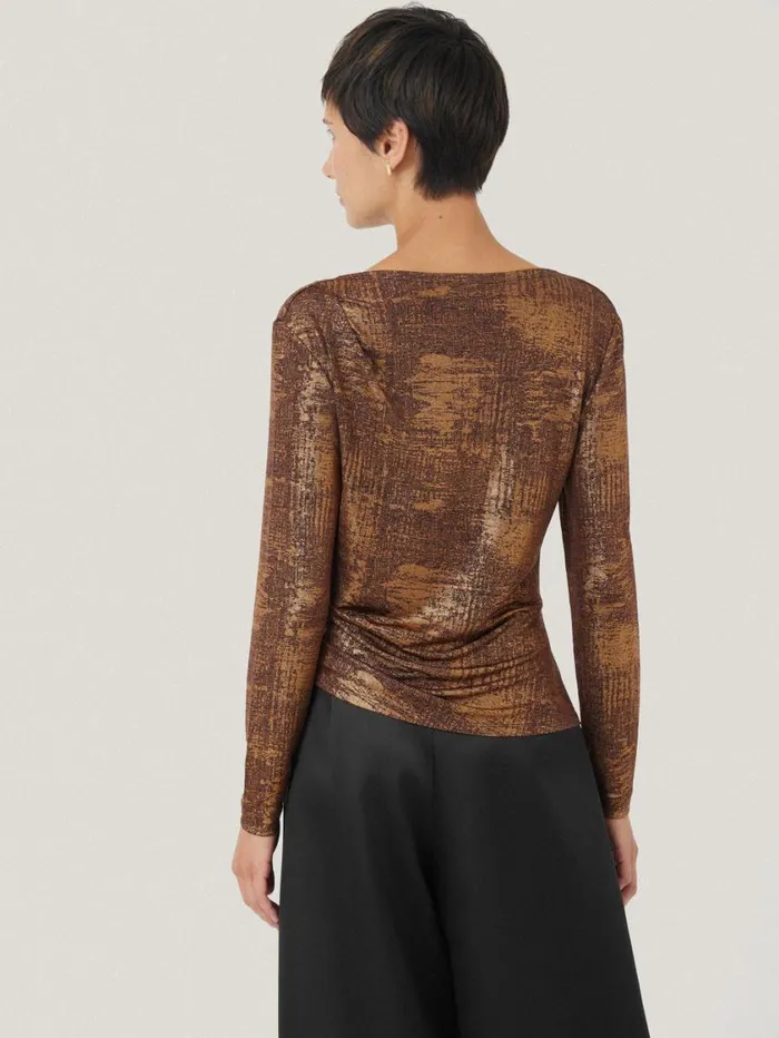 Jigsaw Brushed Bronze Cowl Top Bronze Women Shirts and Tops