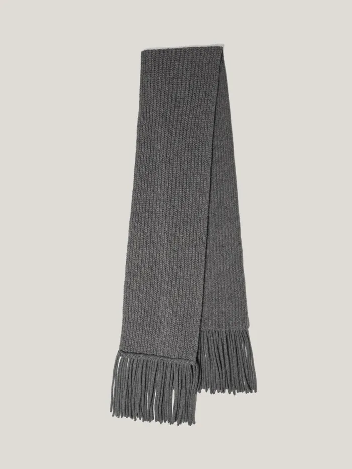 Jigsaw Chunky Fringed Scarf Grey Women Ponchos and Scarves