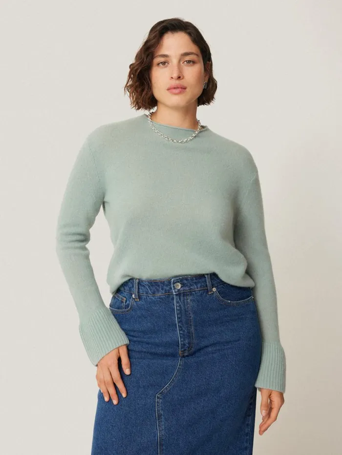 Jigsaw Cloud Cashmere Eldon Jumper Blue Haze Women Knitwear and Cashmere