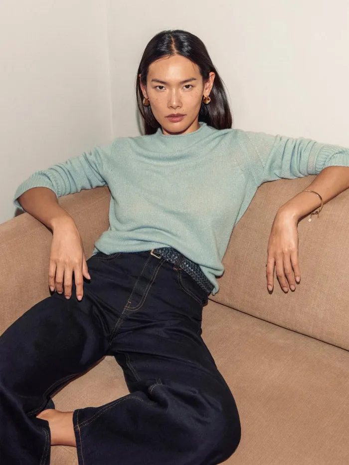 Jigsaw Cloud Cashmere Eldon Jumper Blue Haze Women Knitwear and Cashmere