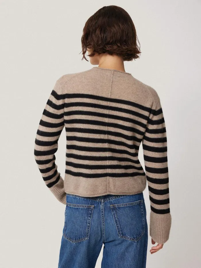 Jigsaw Cloud Cashmere Eldon Stripe Neutral Women Knitwear and Cashmere