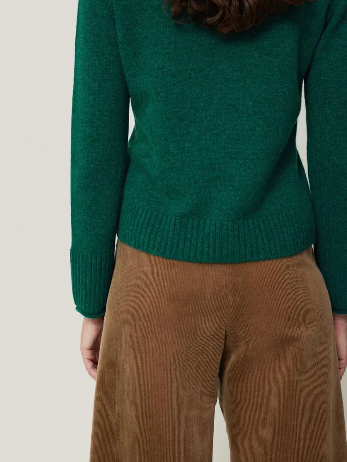 Jigsaw Compact Wool Cashmere Blend Jumper Sherwood Green Women Knitwear and Cashmere