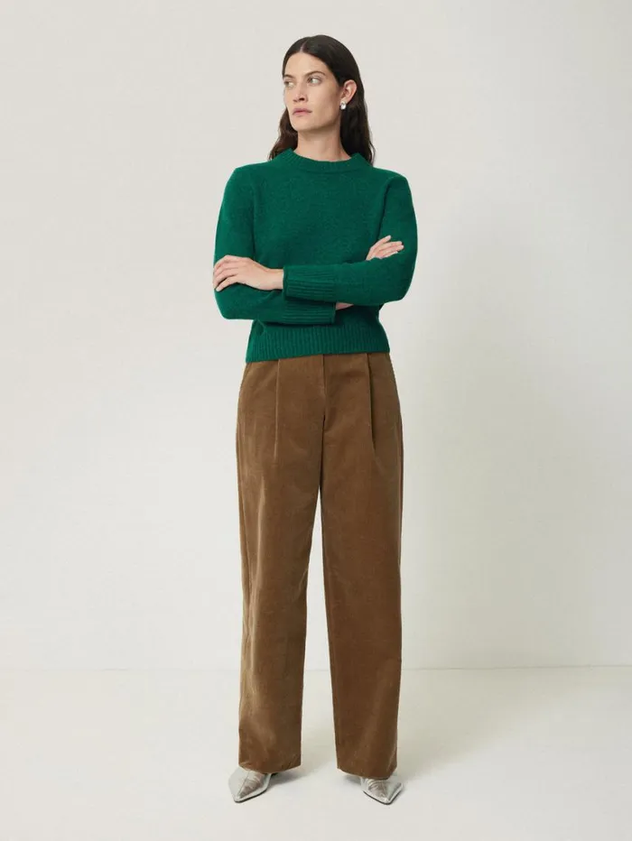 Jigsaw Compact Wool Cashmere Blend Jumper Sherwood Green Women Knitwear and Cashmere