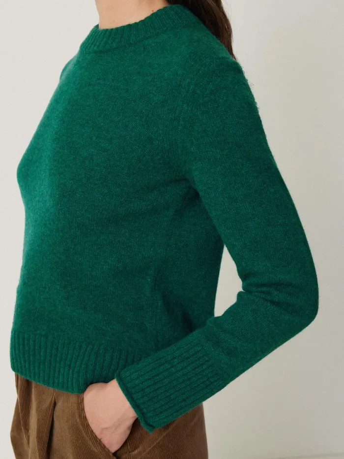 Jigsaw Compact Wool Cashmere Blend Jumper Sherwood Green Women Knitwear and Cashmere
