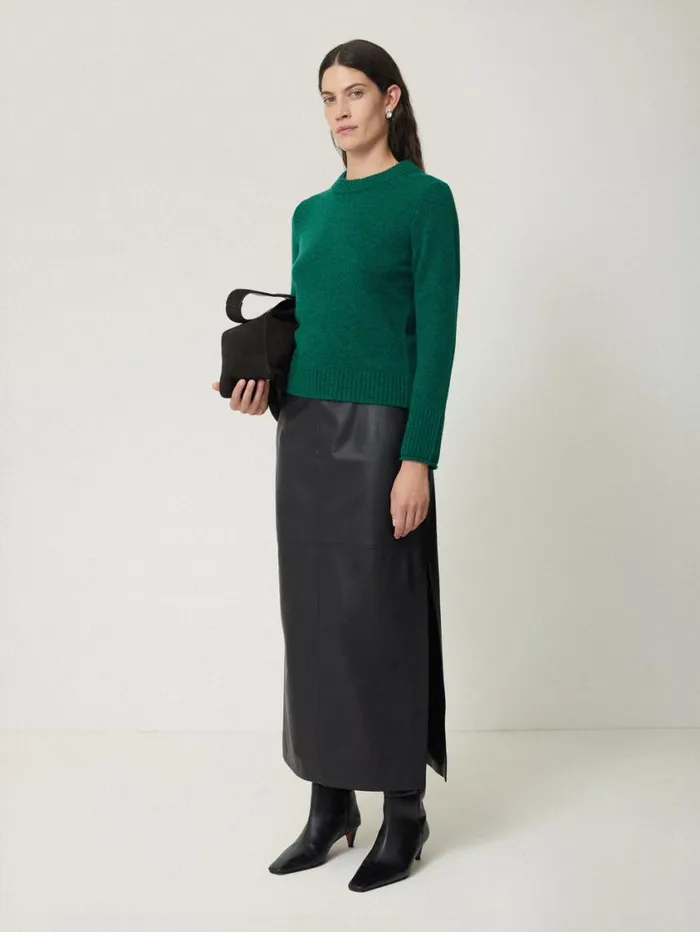 Jigsaw Compact Wool Cashmere Blend Jumper Sherwood Green Women Knitwear and Cashmere