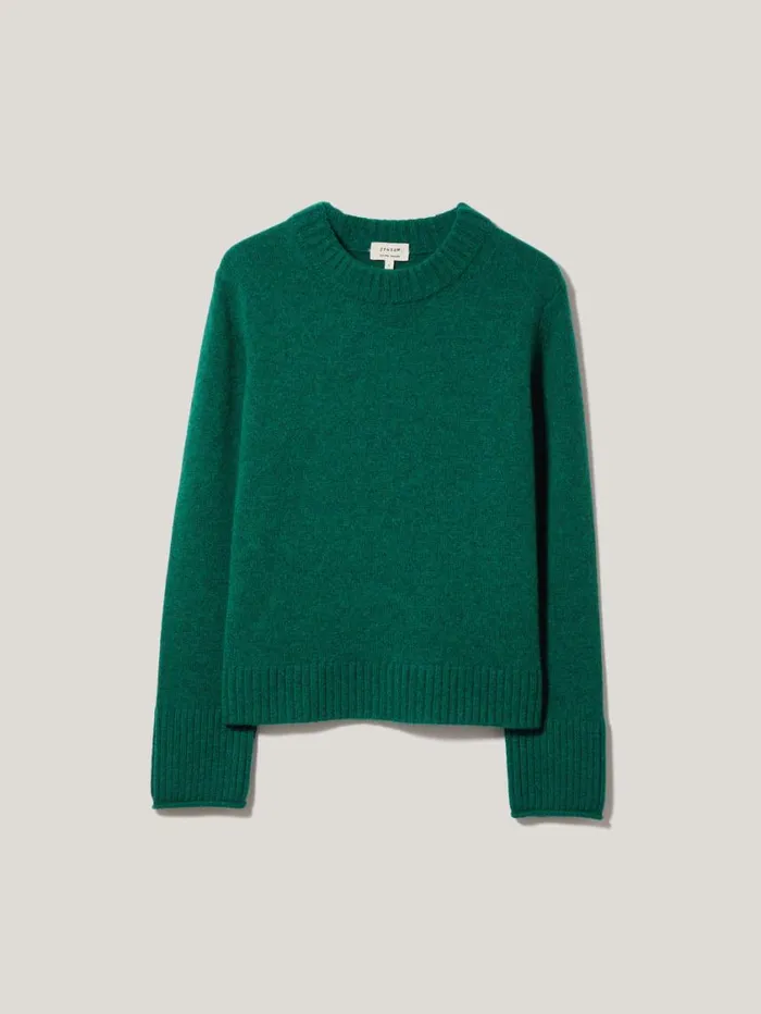 Jigsaw Compact Wool Cashmere Blend Jumper Sherwood Green Women Knitwear and Cashmere