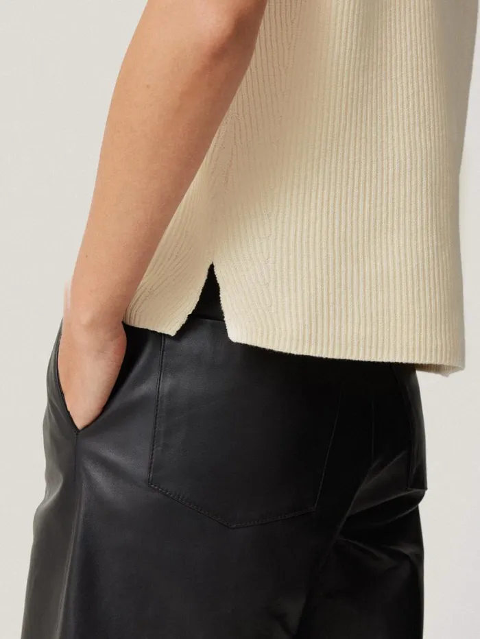 Jigsaw Cotton Blend Crew Tank Ivory Women Knitwear and Cashmere