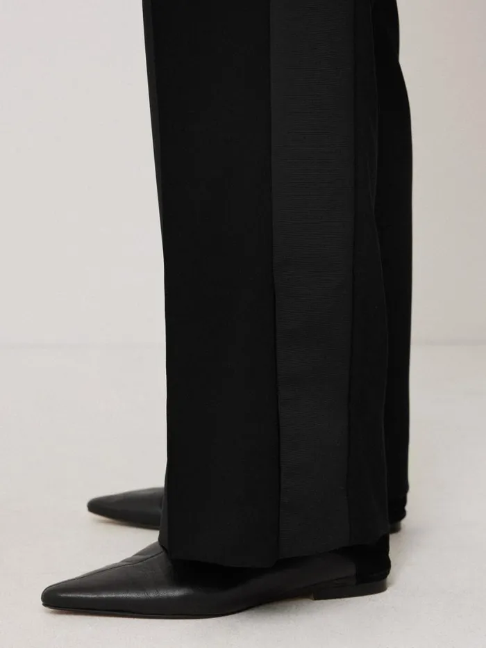 Jigsaw Crepe Split Hem Jogger Black Women Trousers