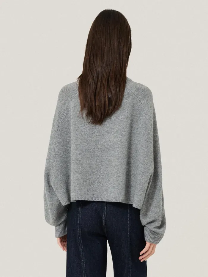 Jigsaw Crew Neck Poncho Jumper Grey Women Ponchos and Scarves