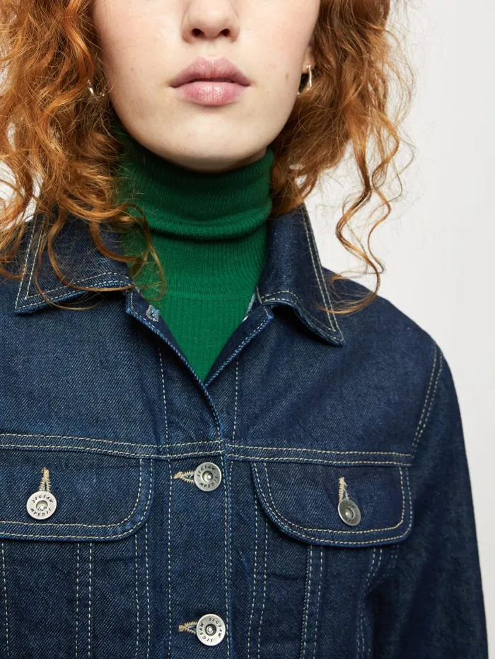 Jigsaw Denim Trucker Jacket Indigo Women Denim