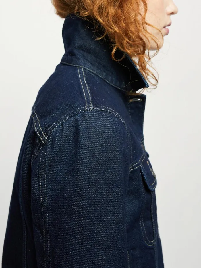 Jigsaw Denim Trucker Jacket Indigo Women Denim