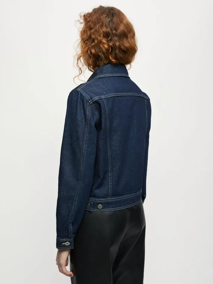 Jigsaw Denim Trucker Jacket Indigo Women Denim
