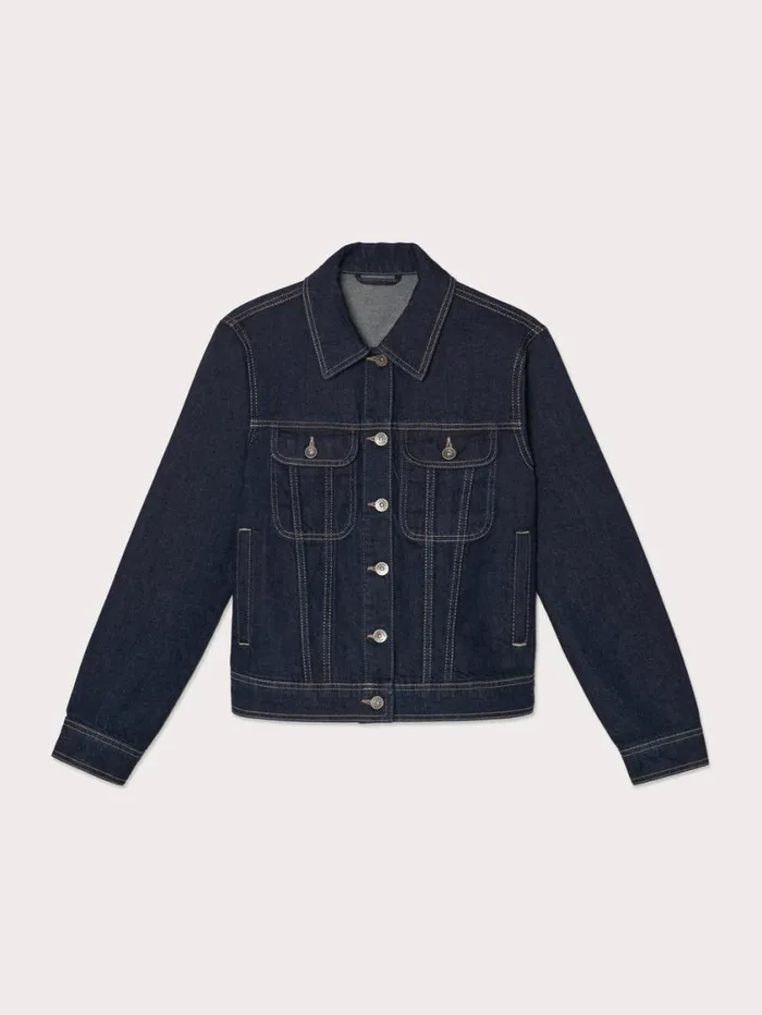Jigsaw Denim Trucker Jacket Indigo Women Denim