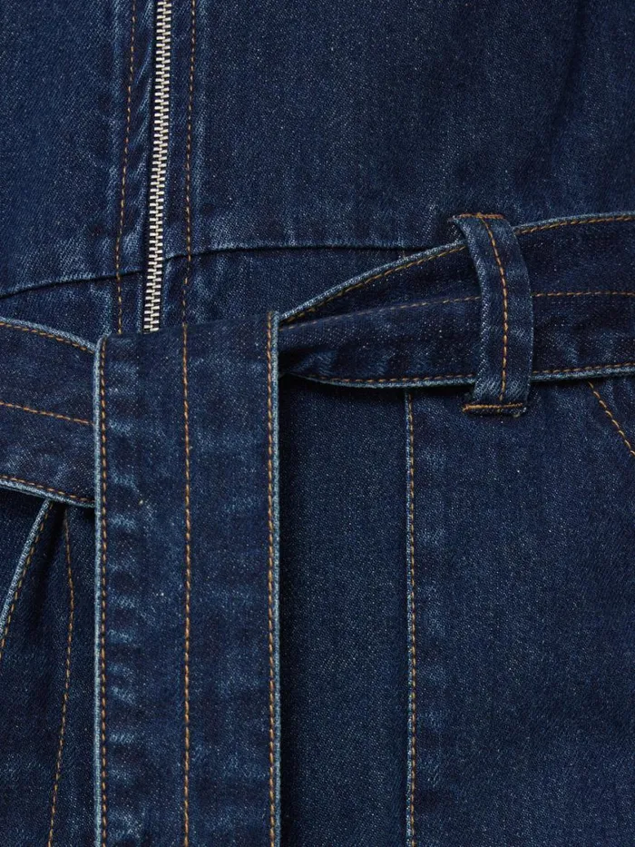 Jigsaw Denim Zip Front Jumpsuit Indigo Women Denim