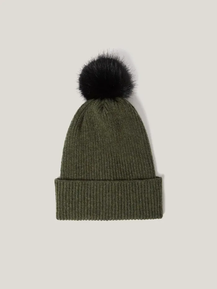 Jigsaw Donegal Pom Hat Green Women Knitwear and Cashmere