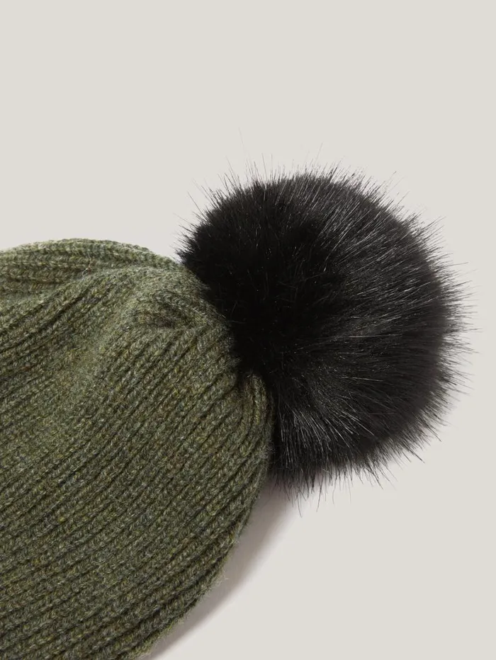 Jigsaw Donegal Pom Hat Green Women Knitwear and Cashmere