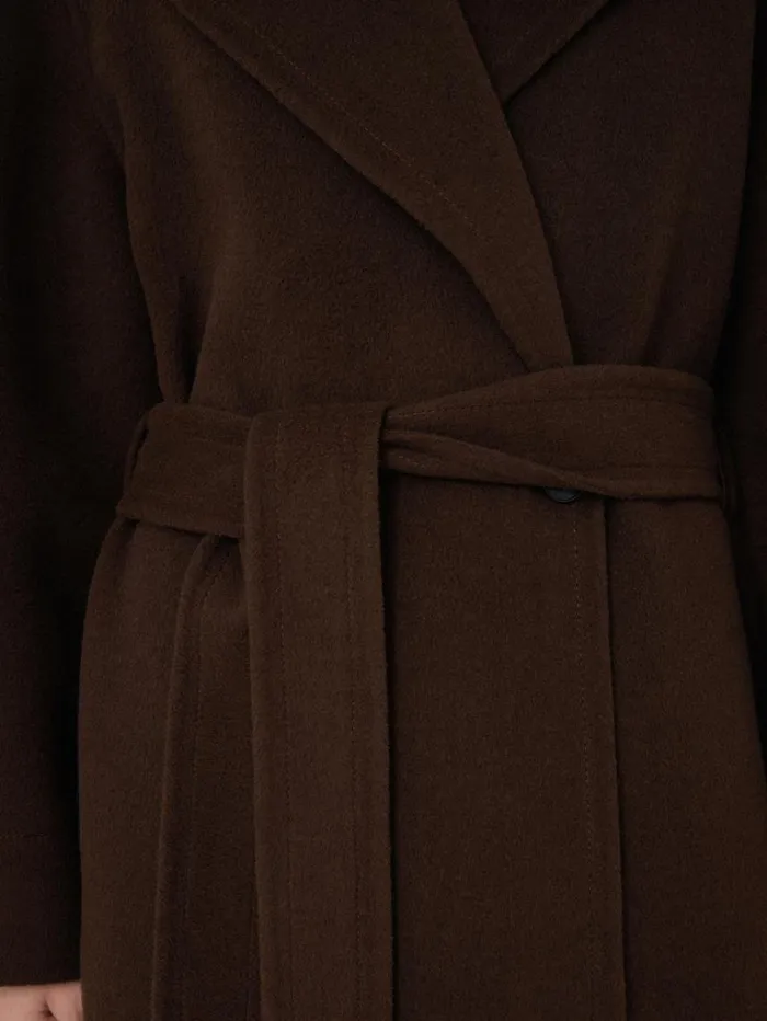 Jigsaw Double Faced Cocoon Wrap Coat Chocolate Women Coats and Jackets