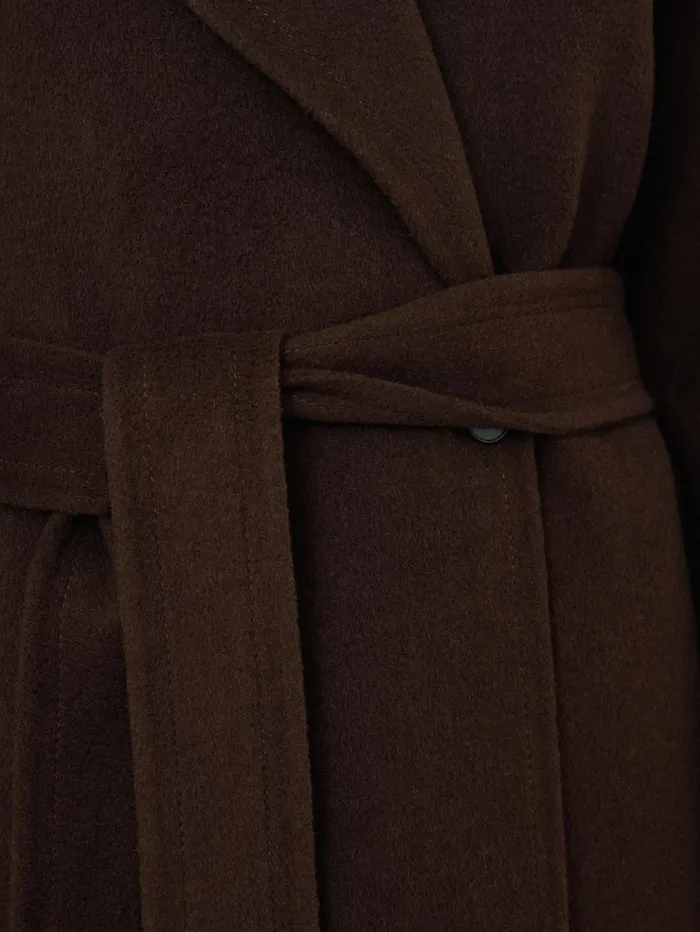 Jigsaw Double Faced Cocoon Wrap Coat Chocolate Women Coats and Jackets