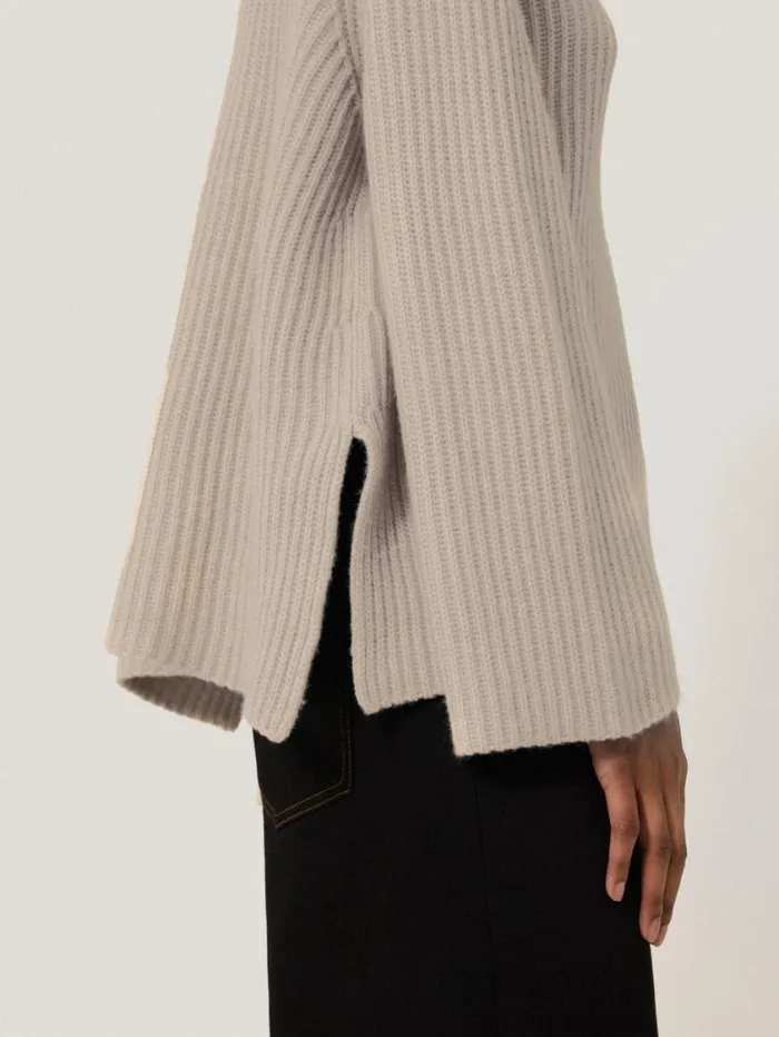 Jigsaw Faroe Fishermans Rib Jumper Cream Women Knitwear and Cashmere